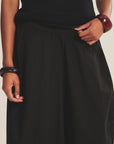 STRIPE RIB & POPLIN MIX MEDIA SKIRT Woman VELVET SAHARA M
