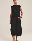 STRIPE RIB & POPLIN MIX MEDIA SKIRT Woman VELVET SAHARA XXL
