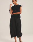 STRIPE RIB & POPLIN MIX MEDIA SKIRT Woman VELVET SAHARA S