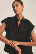 STRIPE RIB & POPLIN MIX MEDIA TOP Blouses VELVET SAHARA XS