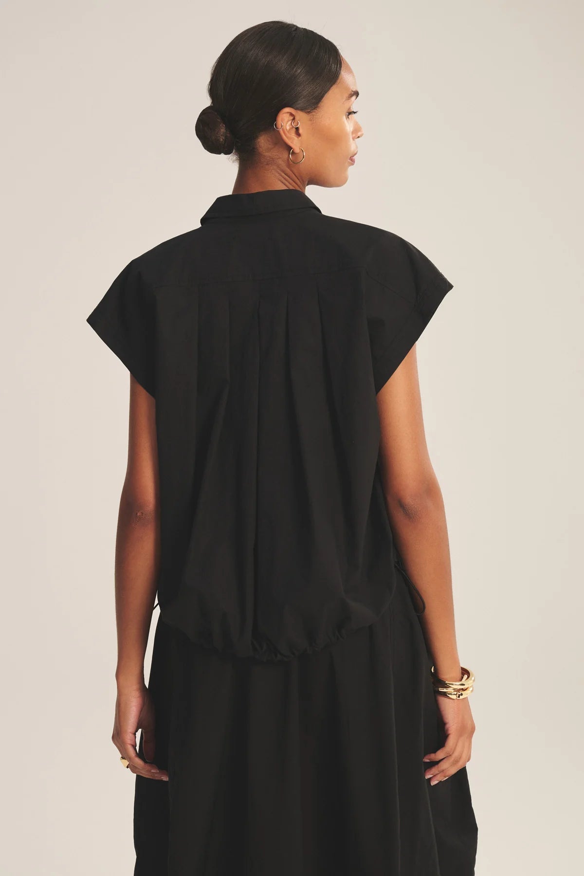 STRIPE RIB & POPLIN MIX MEDIA TOP Blouses VELVET SAHARA XL