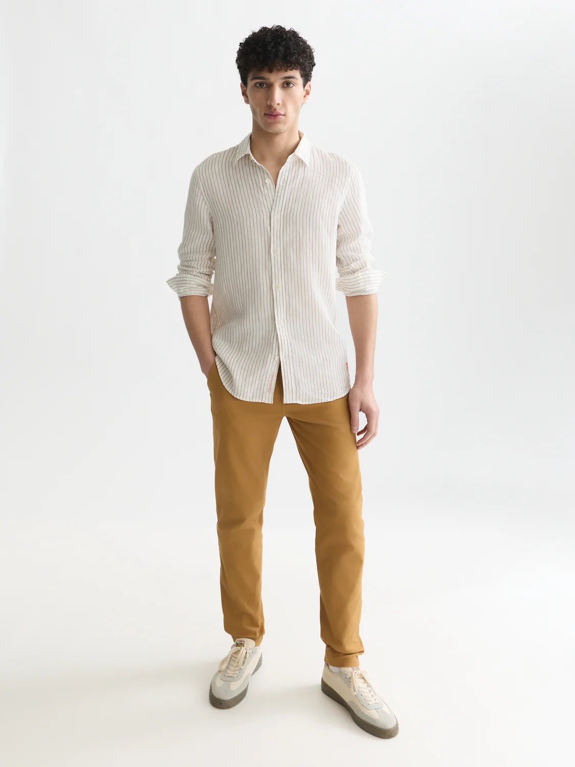 Striped Linen Regular-Fit Shirt Man Scotch & Soda Dijon Stripe XXL