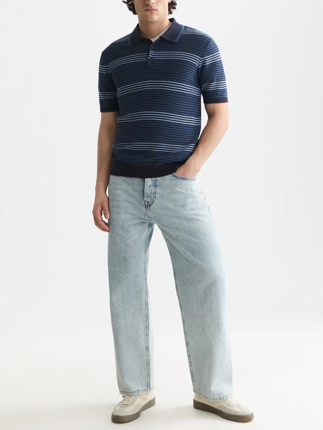 Striped Structured Knitted Regular-Fit Polo Man Scotch & Soda