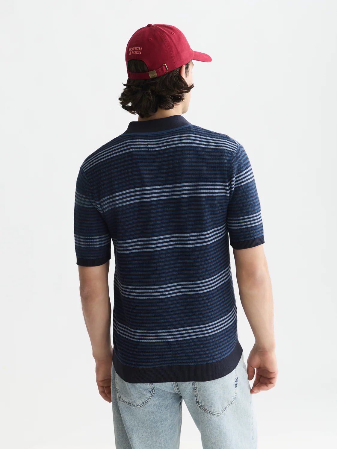 Striped Structured Knitted Regular-Fit Polo Man Scotch & Soda