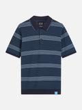 Striped Structured Knitted Regular-Fit Polo Man Scotch & Soda Ensign Blue Stripe XXL