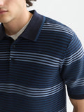 Striped Structured Knitted Regular-Fit Polo Man Scotch & Soda Ensign Blue Stripe M