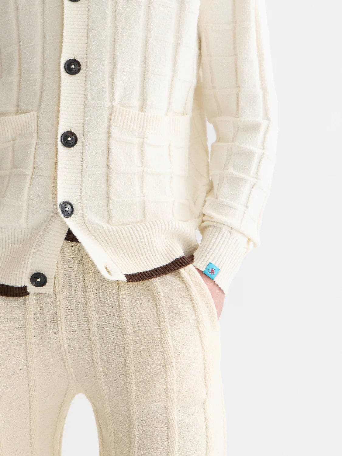 Structured Boucle Cardigan Men Knitwear Scotch Soda Homme Eggnog S