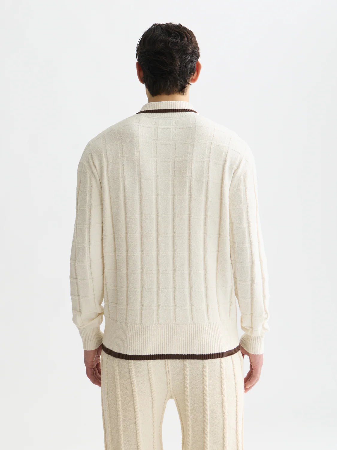 Structured Boucle Cardigan Men Knitwear Scotch Soda Homme Eggnog XS