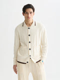 Structured Boucle Cardigan Men Knitwear Scotch Soda Homme Eggnog L