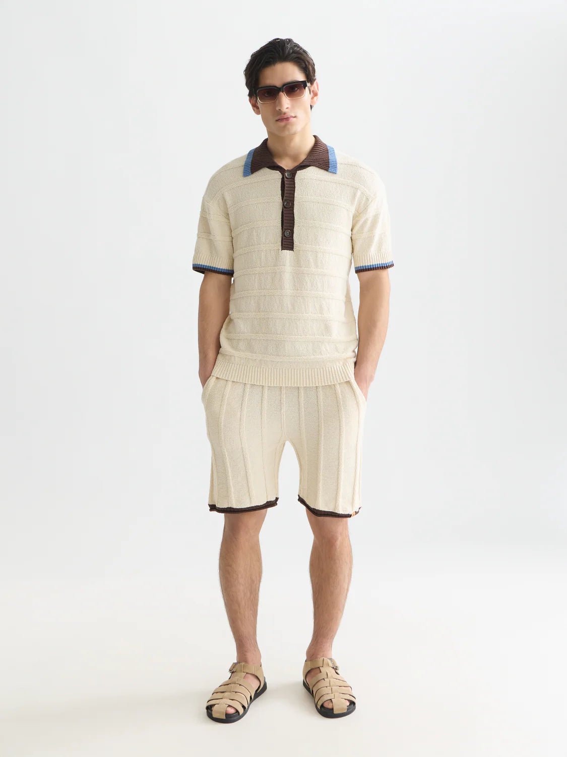 Structured Knitted Loose-Fit Polo Scotch Soda Homme