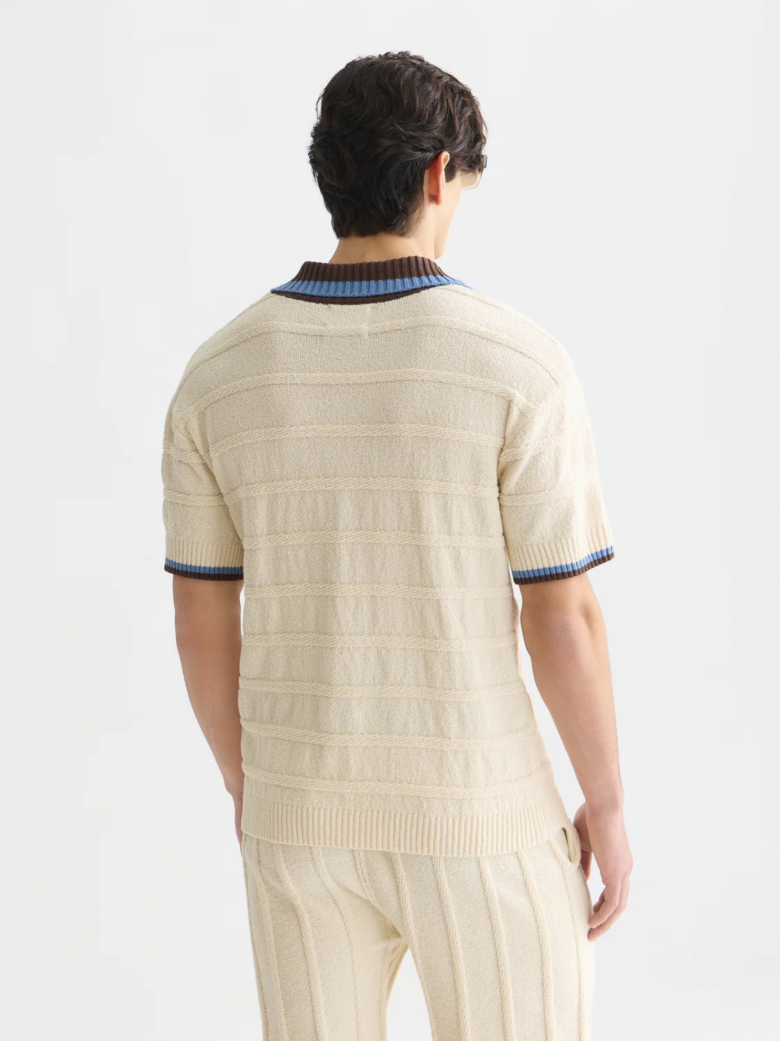 Structured Knitted Loose-Fit Polo Scotch Soda Homme