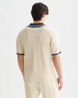 Structured Knitted Loose-Fit Polo Men Polos Scotch Soda Homme Eggnog L
