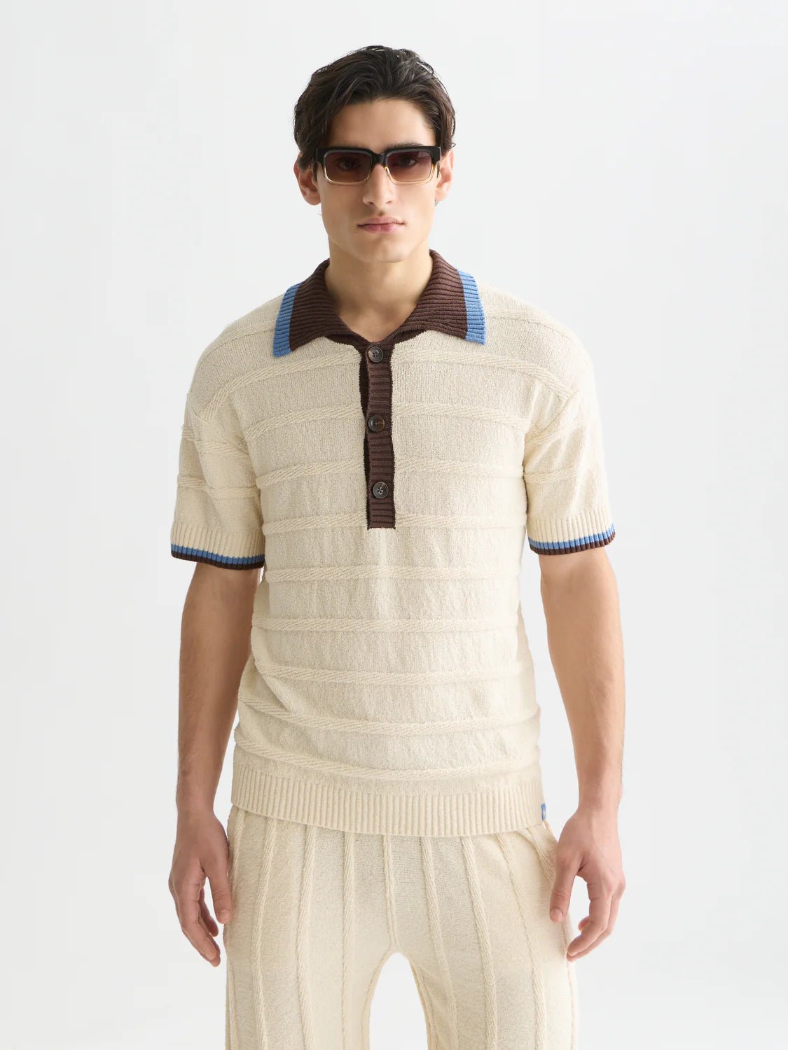 Structured Knitted Loose-Fit Polo Scotch Soda Homme