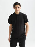 Structured Ribbed Relaxed-Fit Polo Men Polos Scotch Soda Homme METEORITE XS