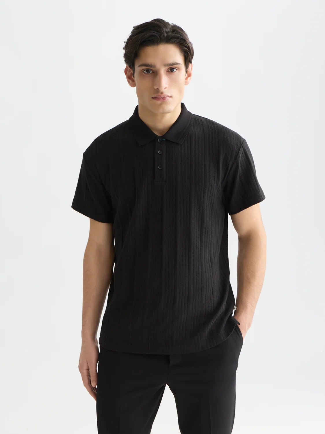 Structured Ribbed Relaxed-Fit Polo Men Polos Scotch Soda Homme METEORITE XS