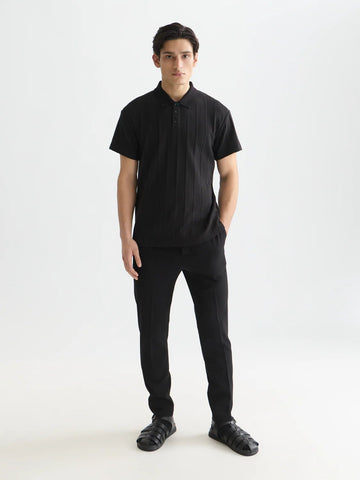 Structured Ribbed Relaxed-Fit Polo Men Polos Scotch Soda Homme METEORITE L