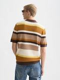 Structured Striped Knitted Polo Men Polos Scotch Soda Homme Cathay Spice Stripe L