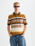 Structured Striped Knitted Polo Men Polos Scotch Soda Homme Cathay Spice Stripe XS