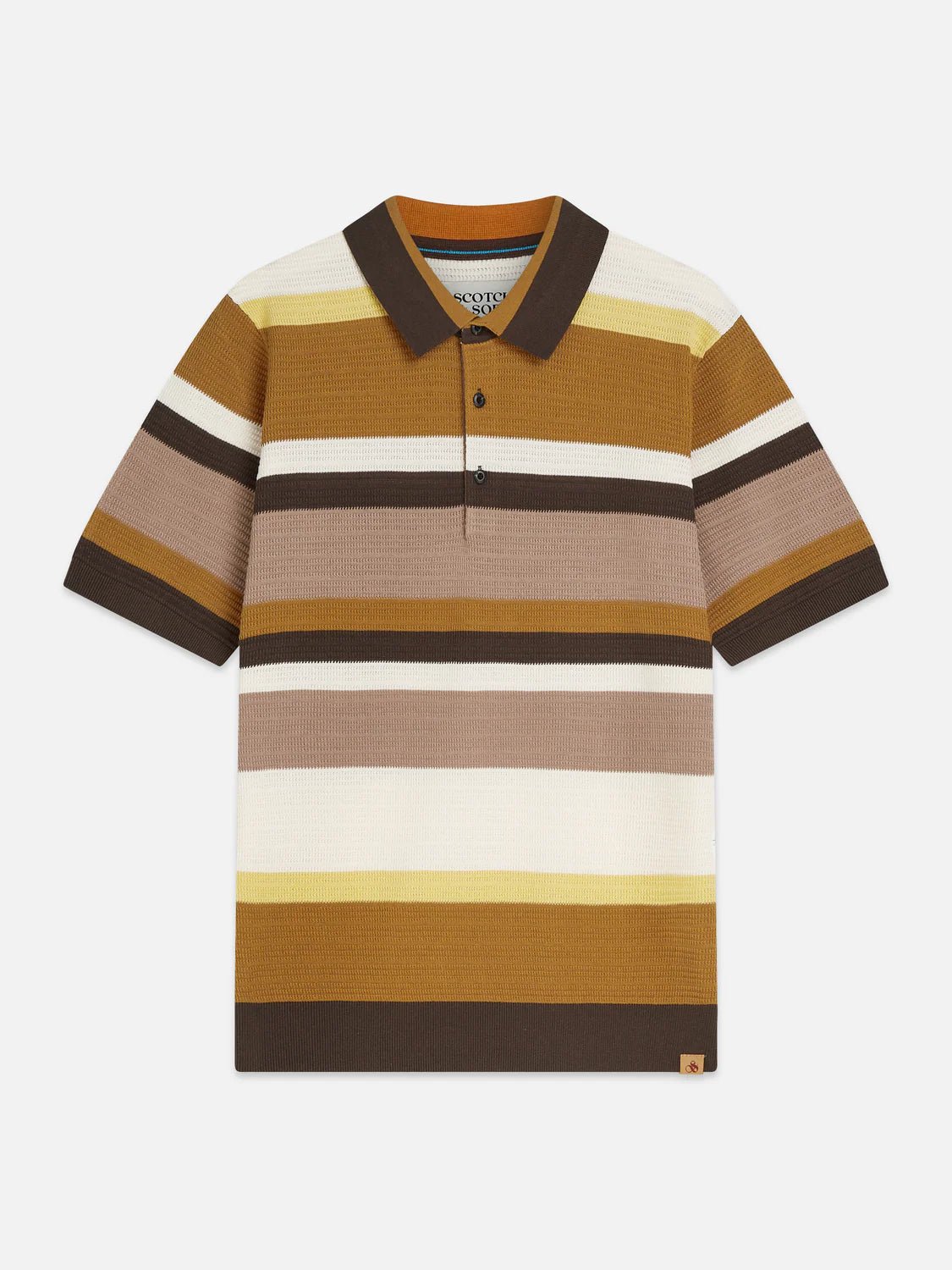 Structured Striped Knitted Polo Men Polos Scotch Soda Homme Cathay Spice Stripe XL