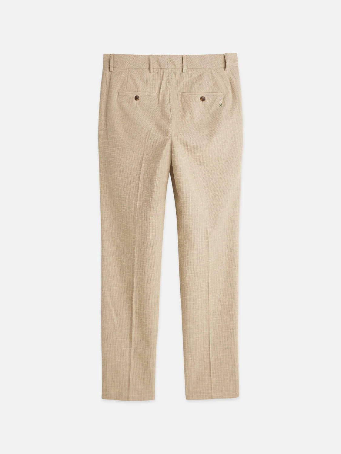 Stuart Structured Linen-Blend Regular Slim-fit Chino Men Trousers Scotch Soda Homme Amphora Micro Check 33-32