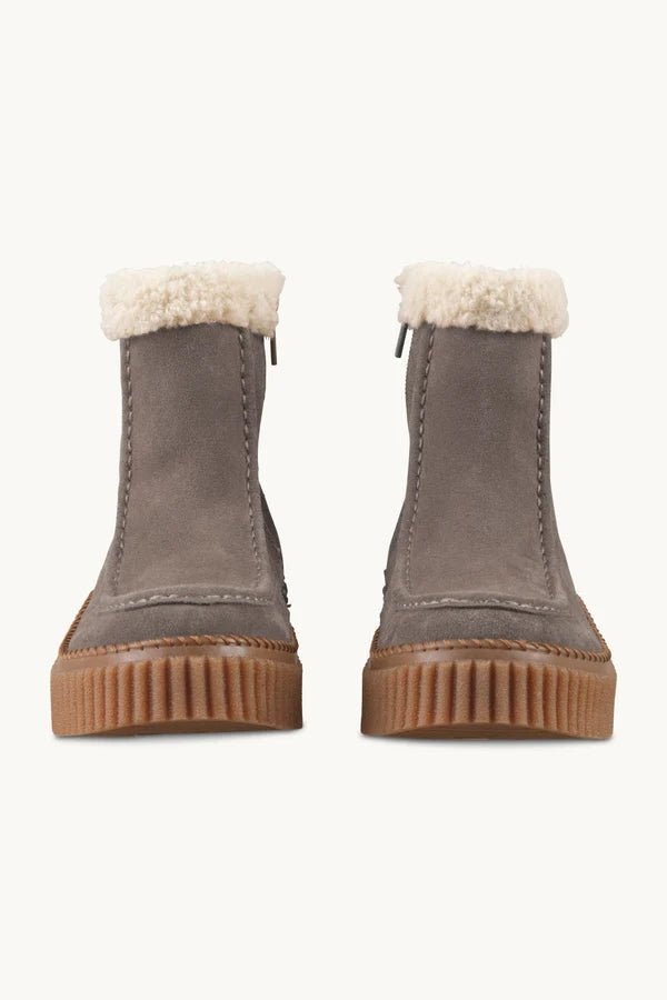 Suede Boots with Shearling Footwear ILSE JACOBSEN