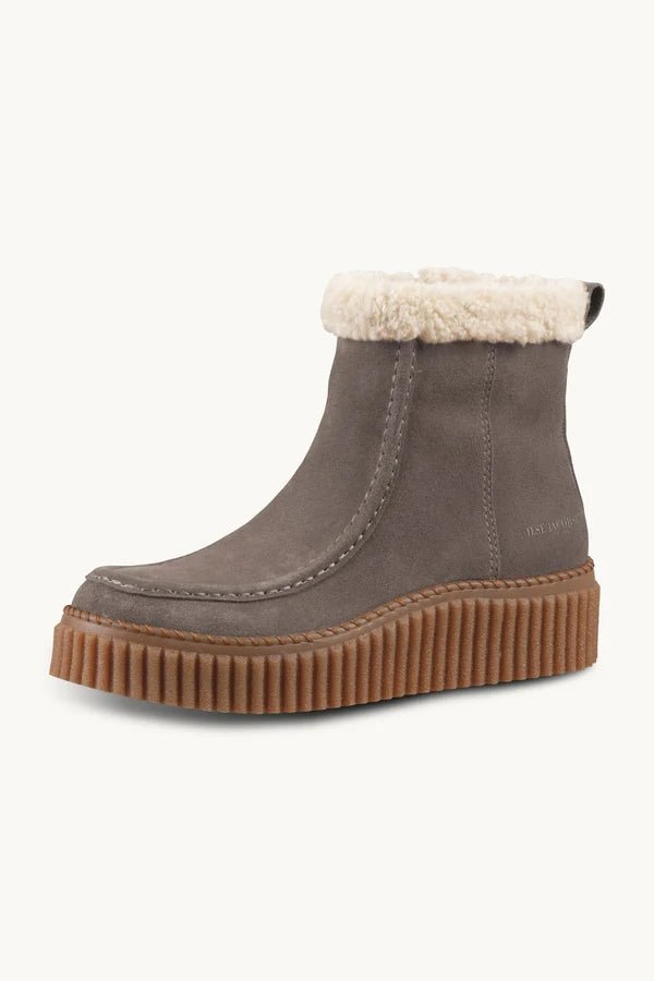 Suede Boots with Shearling Footwear ILSE JACOBSEN