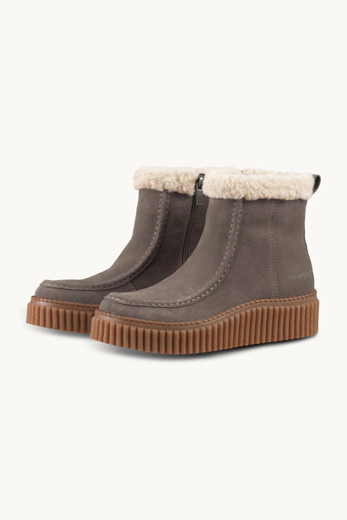 Suede Boots with Shearling Footwear ILSE JACOBSEN FALCON CLAY 34