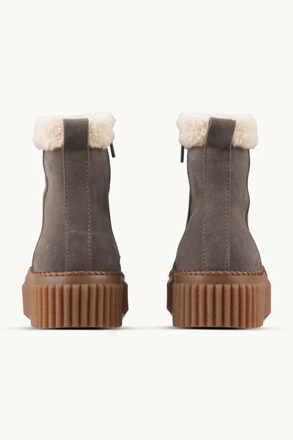 Suede Boots with Shearling Footwear ILSE JACOBSEN