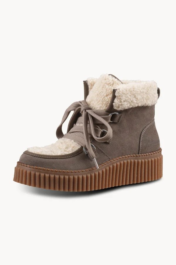 Suede Boots with Shoelaces Woman ILSE JACOBSEN CASHEW-CLAY 34