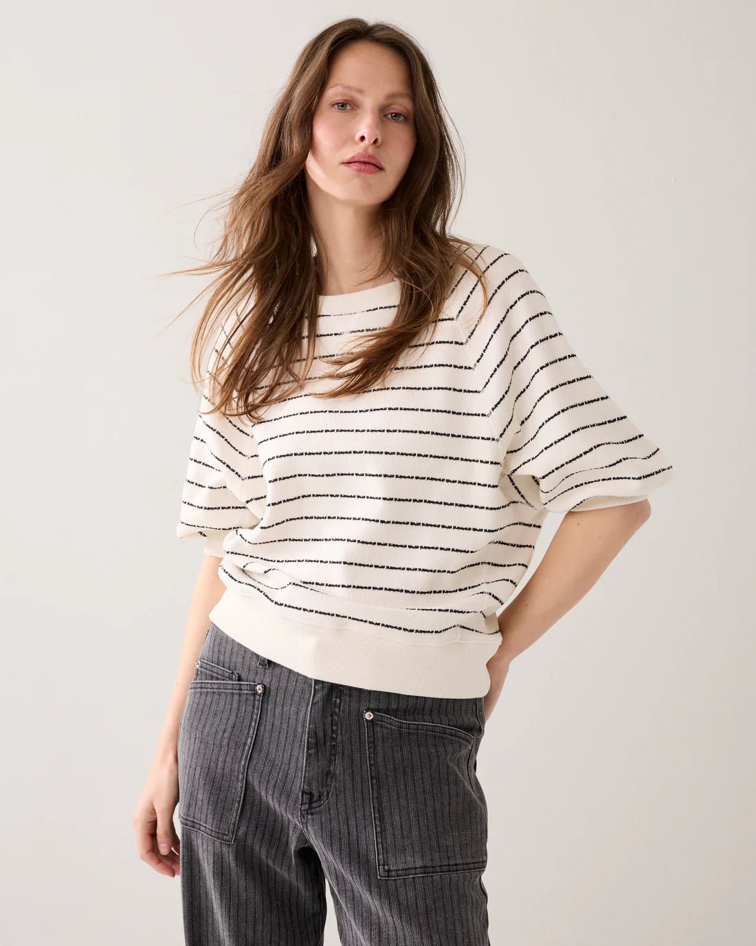 Sweater with a knitted-in stripe Sweater SUMMUM