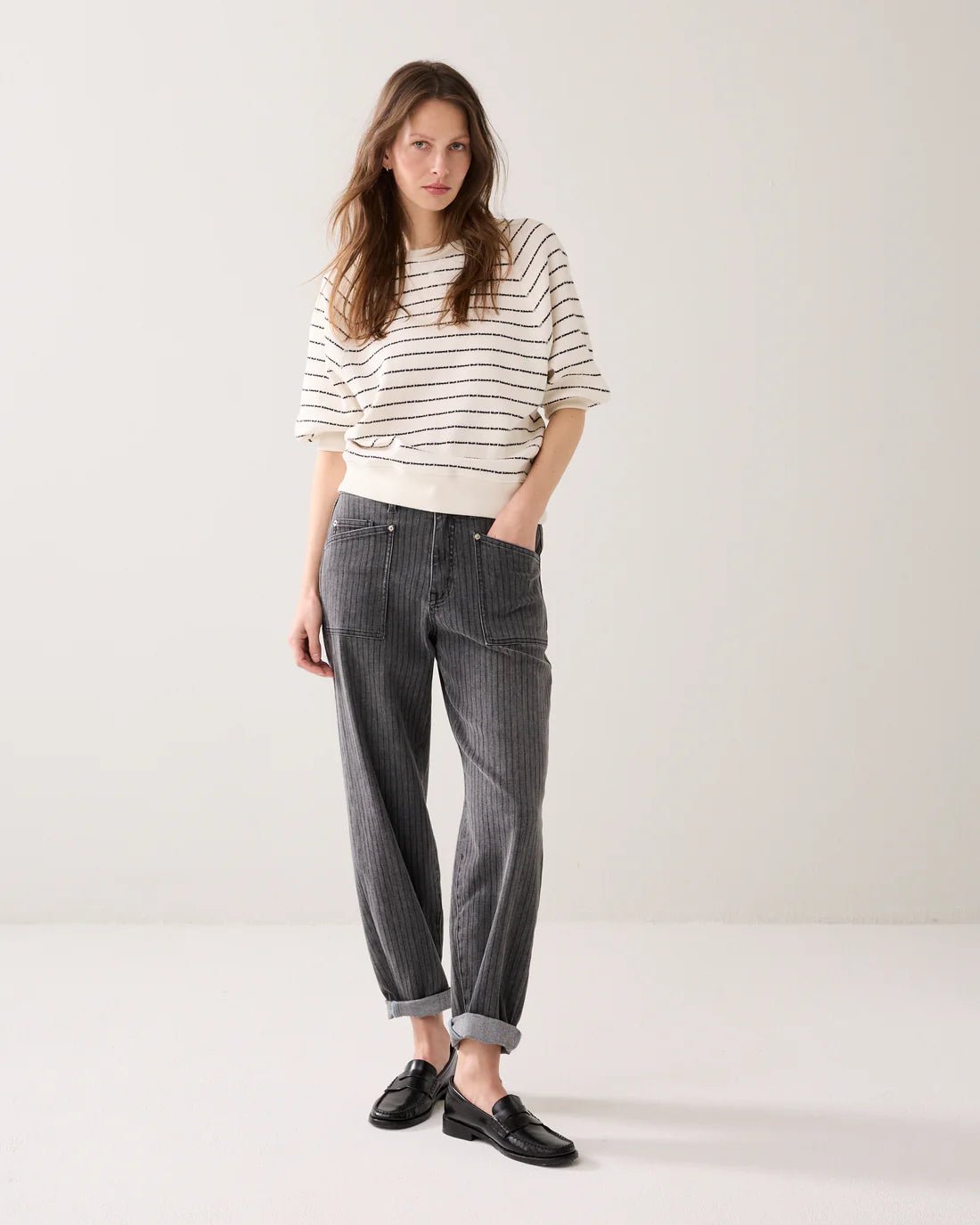 Sweater with a knitted-in stripe Sweater SUMMUM