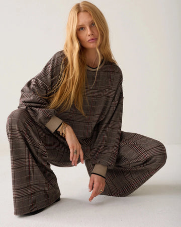 Sweatshirt in plaid jacquard Woman SUMMUM