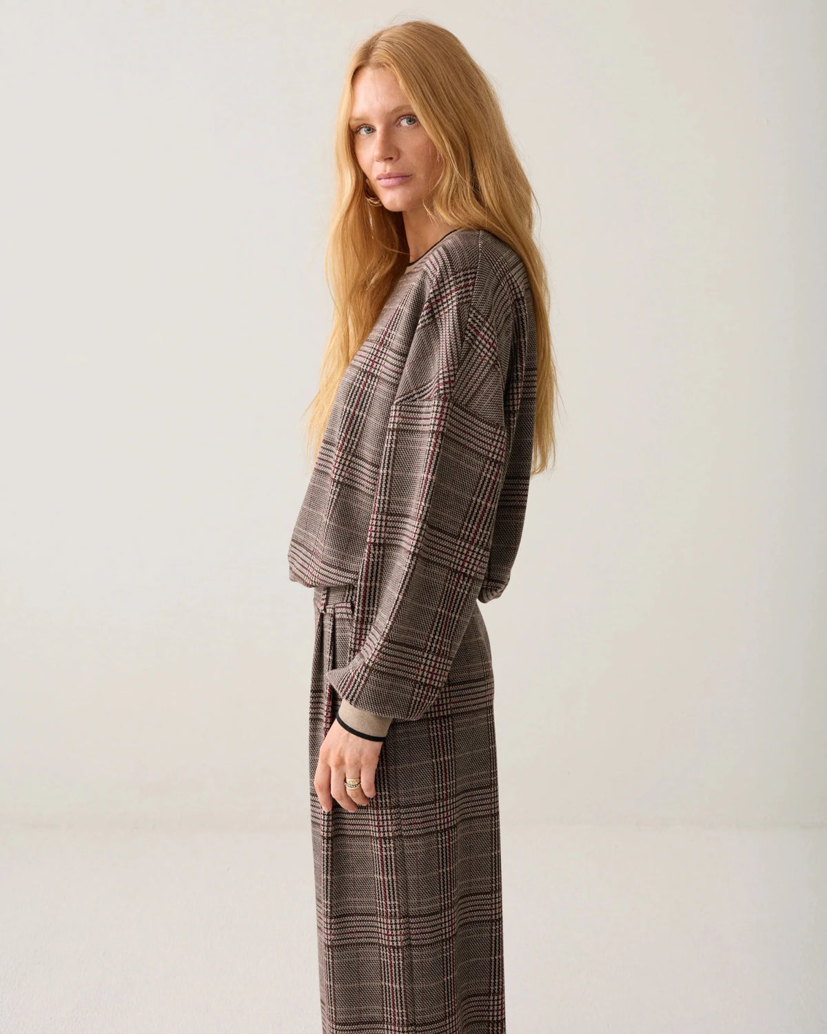 Sweatshirt in plaid jacquard Woman SUMMUM M/M MULTICOLOUR