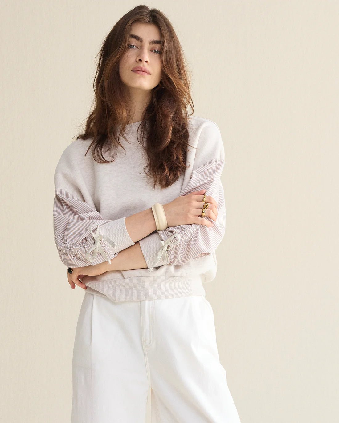 Sweatshirt with cotton sleeves Top SUMMUM