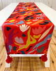 TABLE RUNNER WITH TESSELS - Dora Nola DORA NOLA Rouge