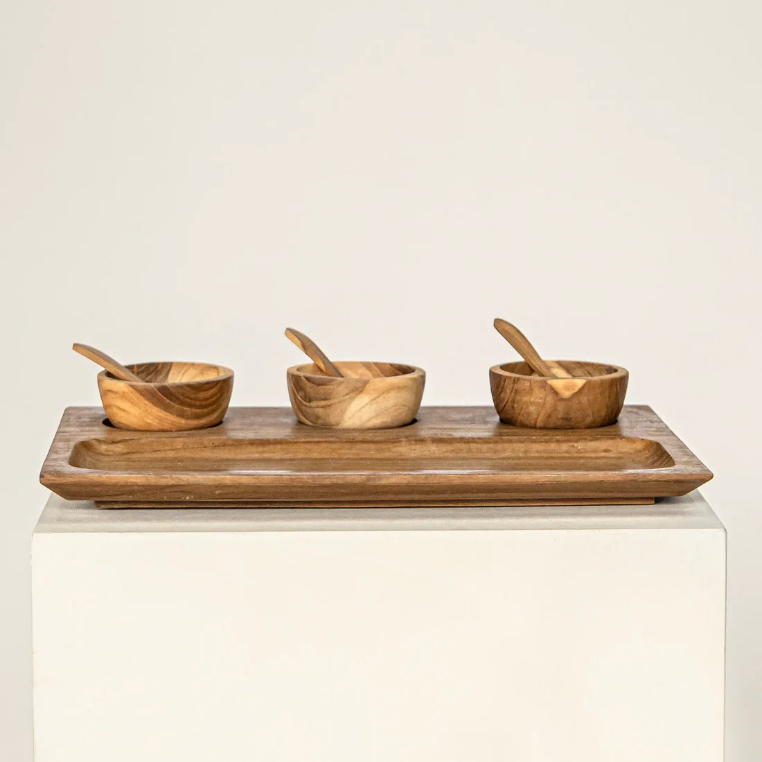 TEAK WOOD APERITIF BOARD AND BOWLS CUISINE Crusoe