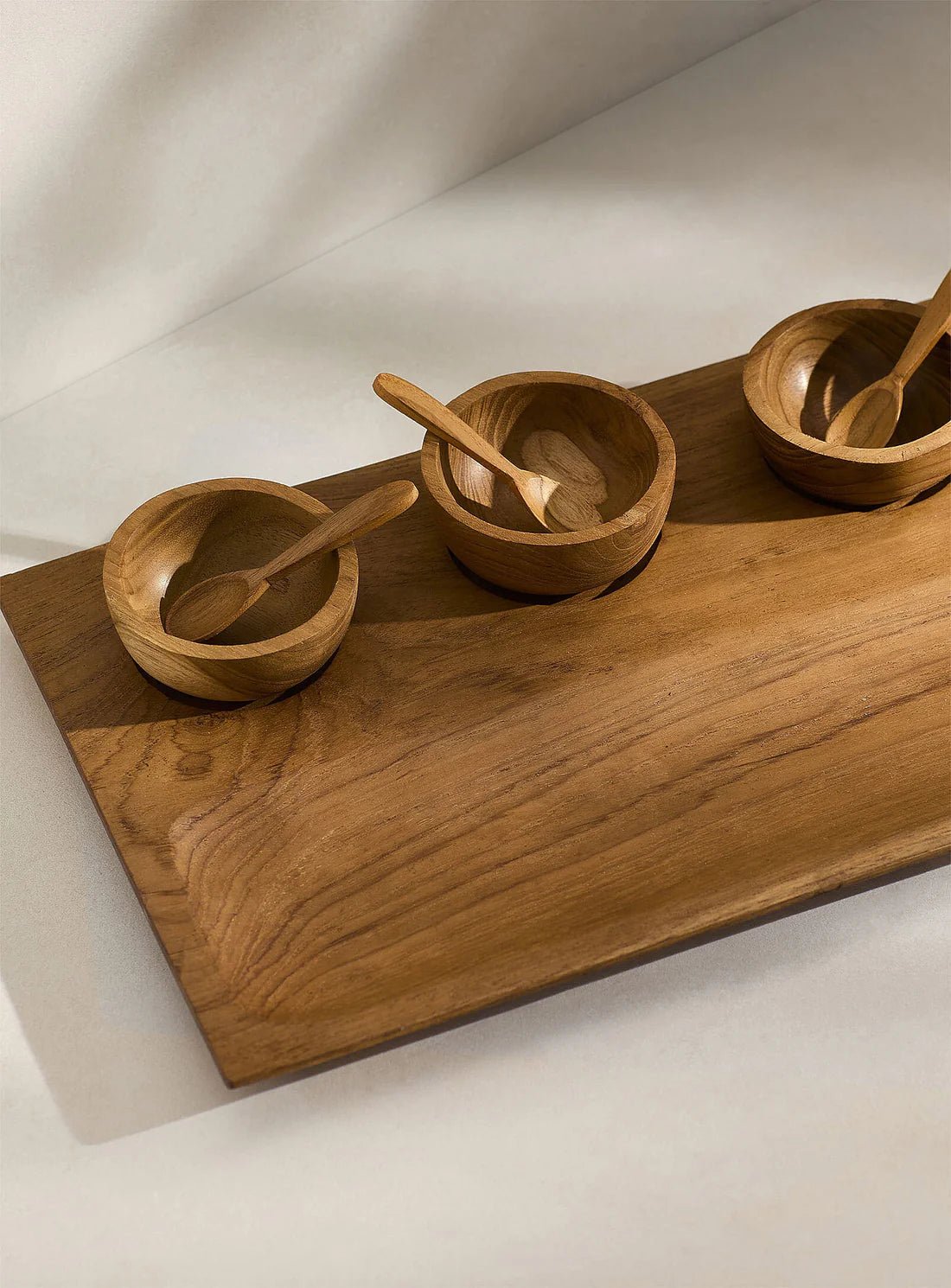 TEAK WOOD APERITIF BOARD AND BOWLS CUISINE Crusoe
