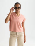 Tencel V-Neck Short Sleeve Sweater Knitwear Scotch Soda Femme Canyon Clay M
