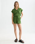 Tencel V-Neck Short Sleeve Sweater Woman Scotch Soda Femme