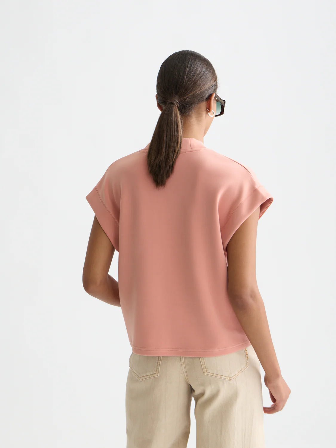 Tencel V-Neck Short Sleeve Sweater Knitwear Scotch Soda Femme Canyon Clay L