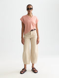Tencel V-Neck Short Sleeve Sweater Knitwear Scotch Soda Femme Canyon Clay XS