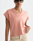 Tencel V-Neck Short Sleeve Sweater Woman Scotch Soda Femme Canyon Clay S