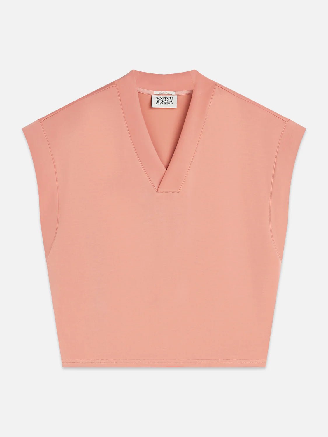 Tencel V-Neck Short Sleeve Sweater Knitwear Scotch Soda Femme