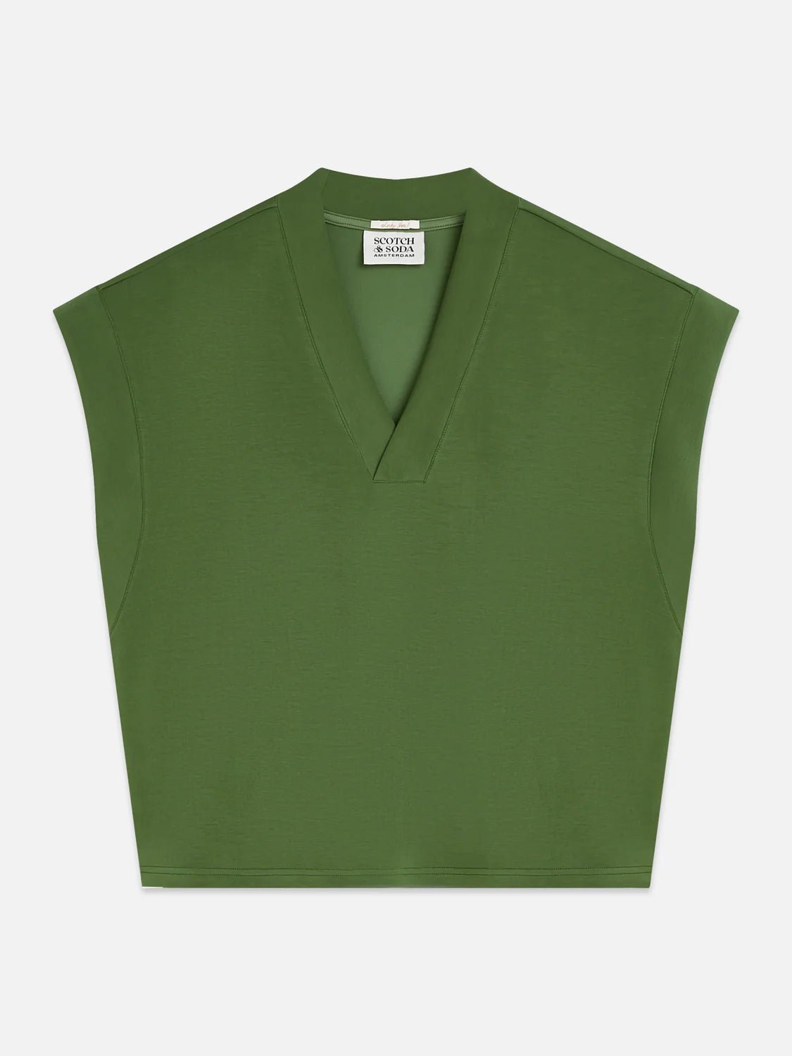 Tencel V-Neck Short Sleeve Sweater Knitwear Scotch Soda Femme