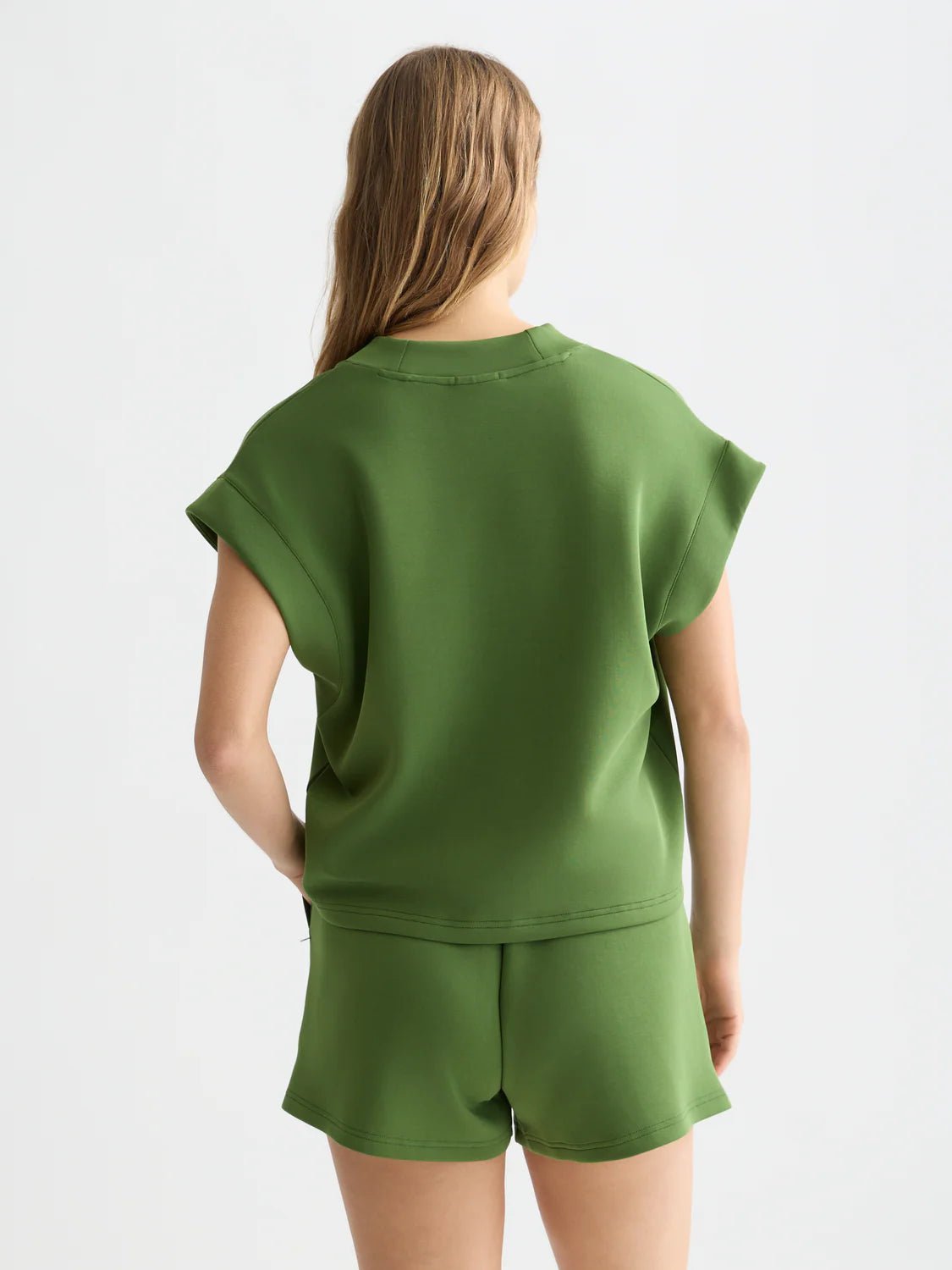 Tencel V-Neck Short Sleeve Sweater Knitwear Scotch Soda Femme Garden Green S