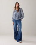 Tie-dye top with striped print Blouse SUMMUM