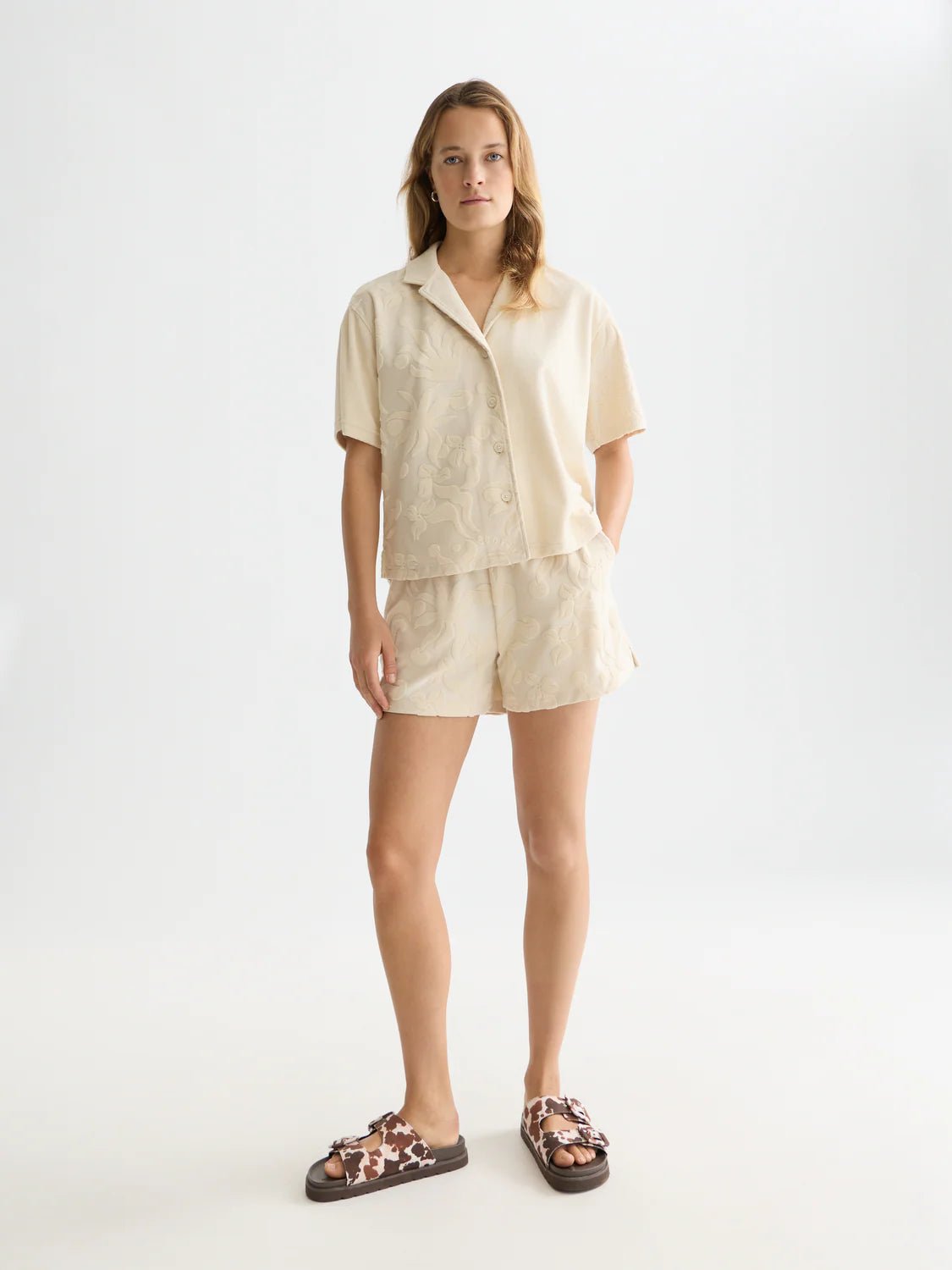 Towelling Short Sleeve Shirt Blouses Scotch Soda Femme Fog XS