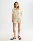 Towelling Short Sleeve Shirt Blouses Scotch Soda Femme Fog XS