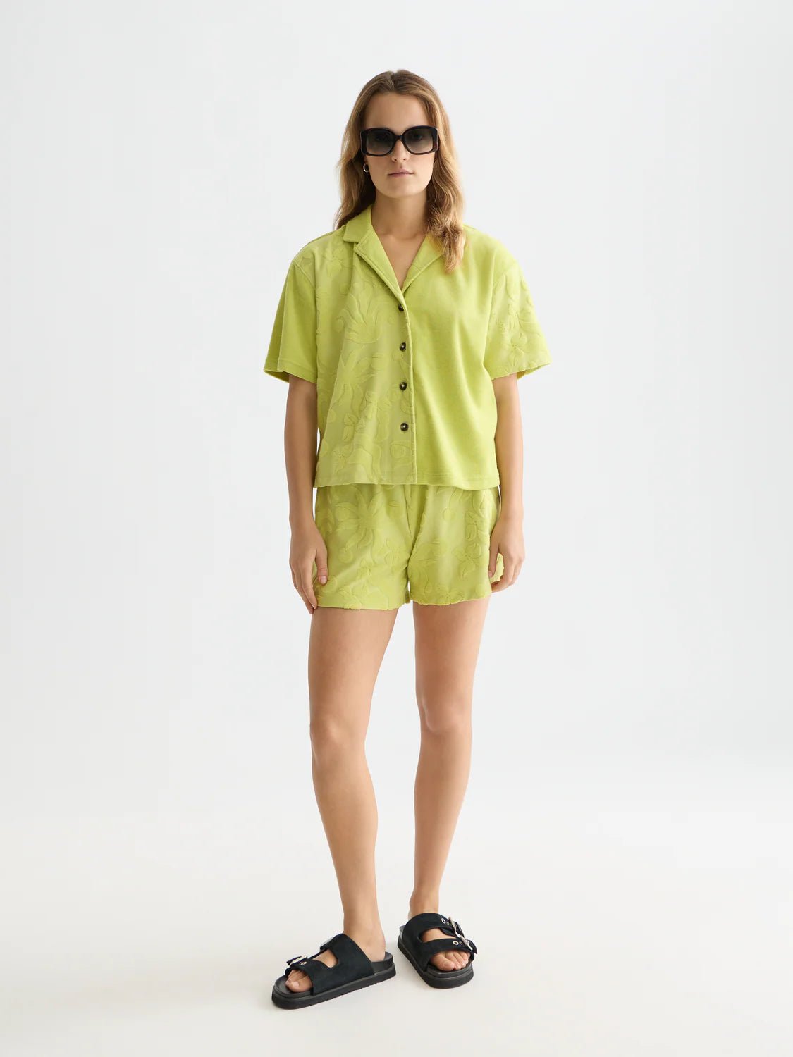 Towelling Short Sleeve Shirt Blouses Scotch Soda Femme Green Oasis XS
