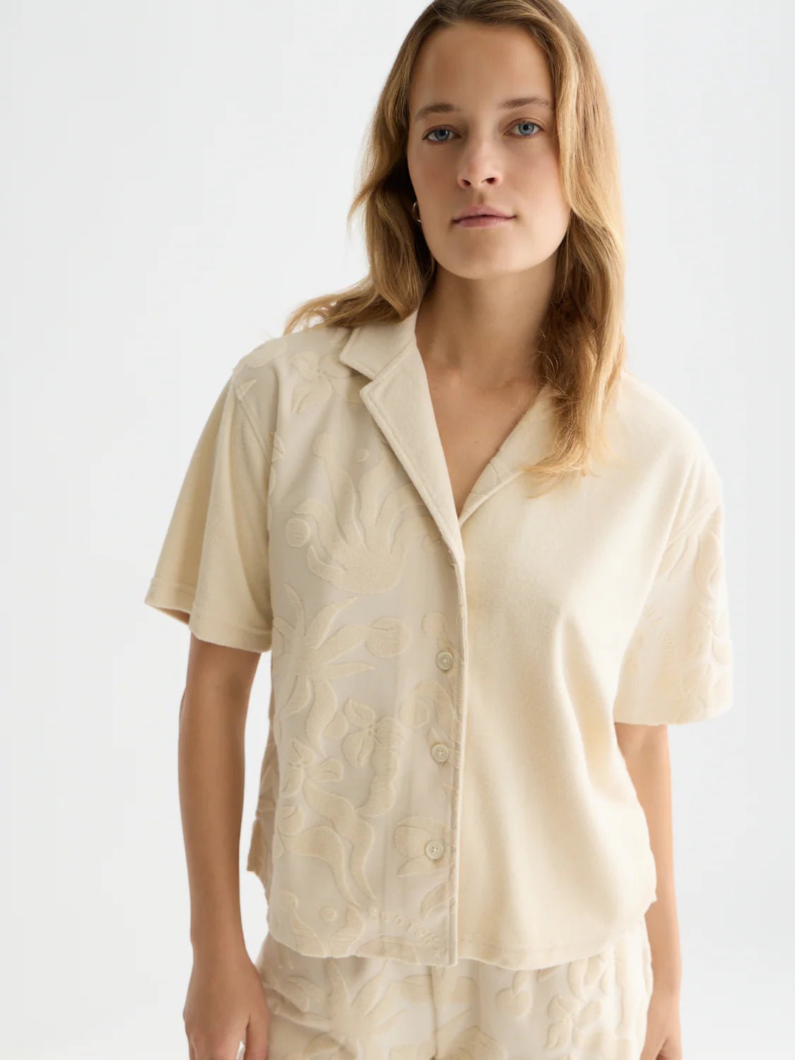 Towelling Short Sleeve Shirt Blouses Scotch Soda Femme
